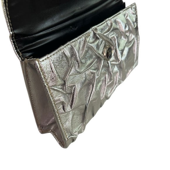 Vintage Small Silver Clutch Wedding Guest Purse Evening Bag - Picture 4 of 7